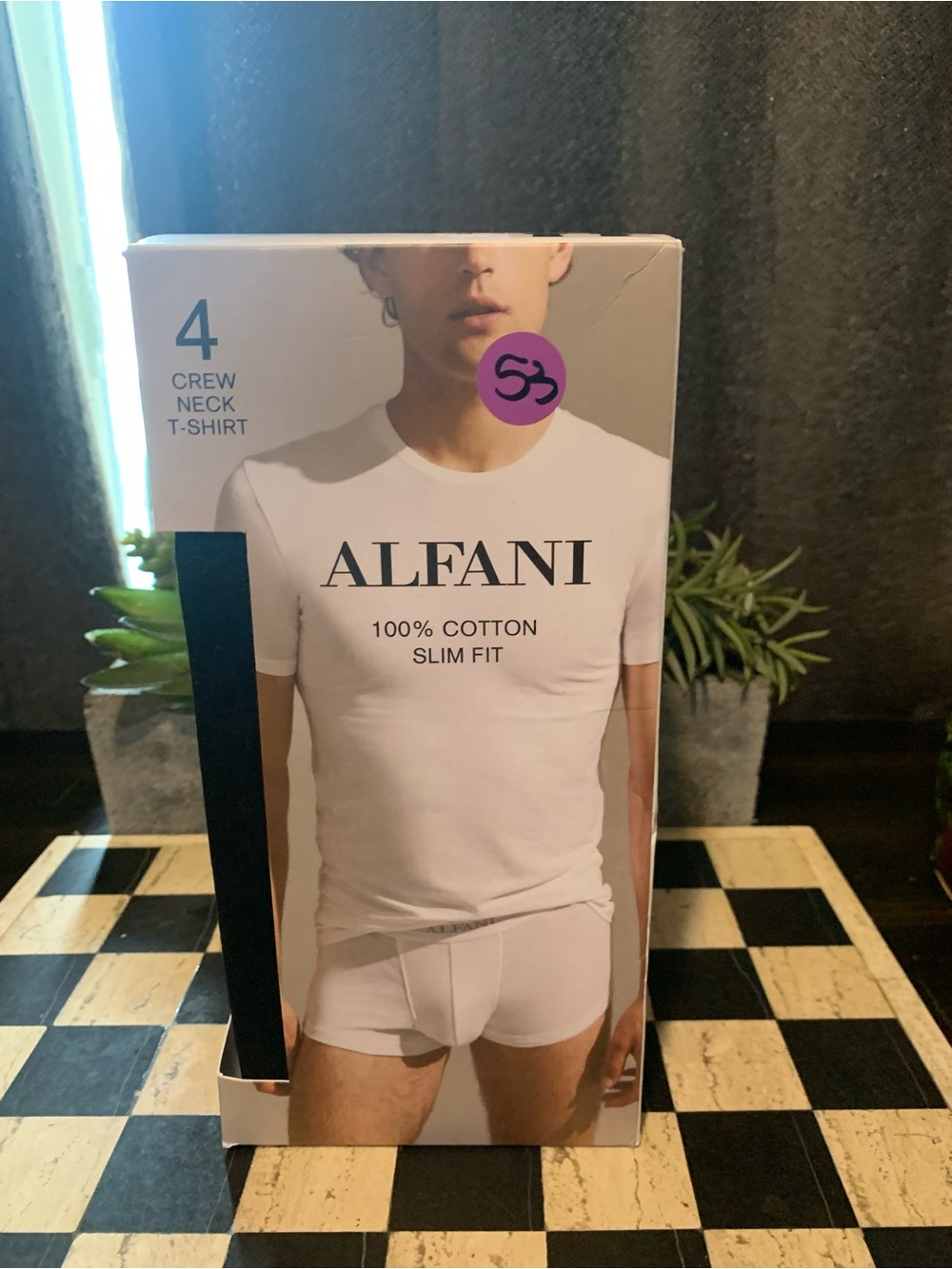 Alfani White Men’s Crew Neck Slim Fit T-Shirts - 4 Pack